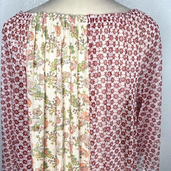 FREE PEOPLE Because I Love You Tunic Mini Dress Sunshine Combo Boho Size XS - Picture 10 of 13